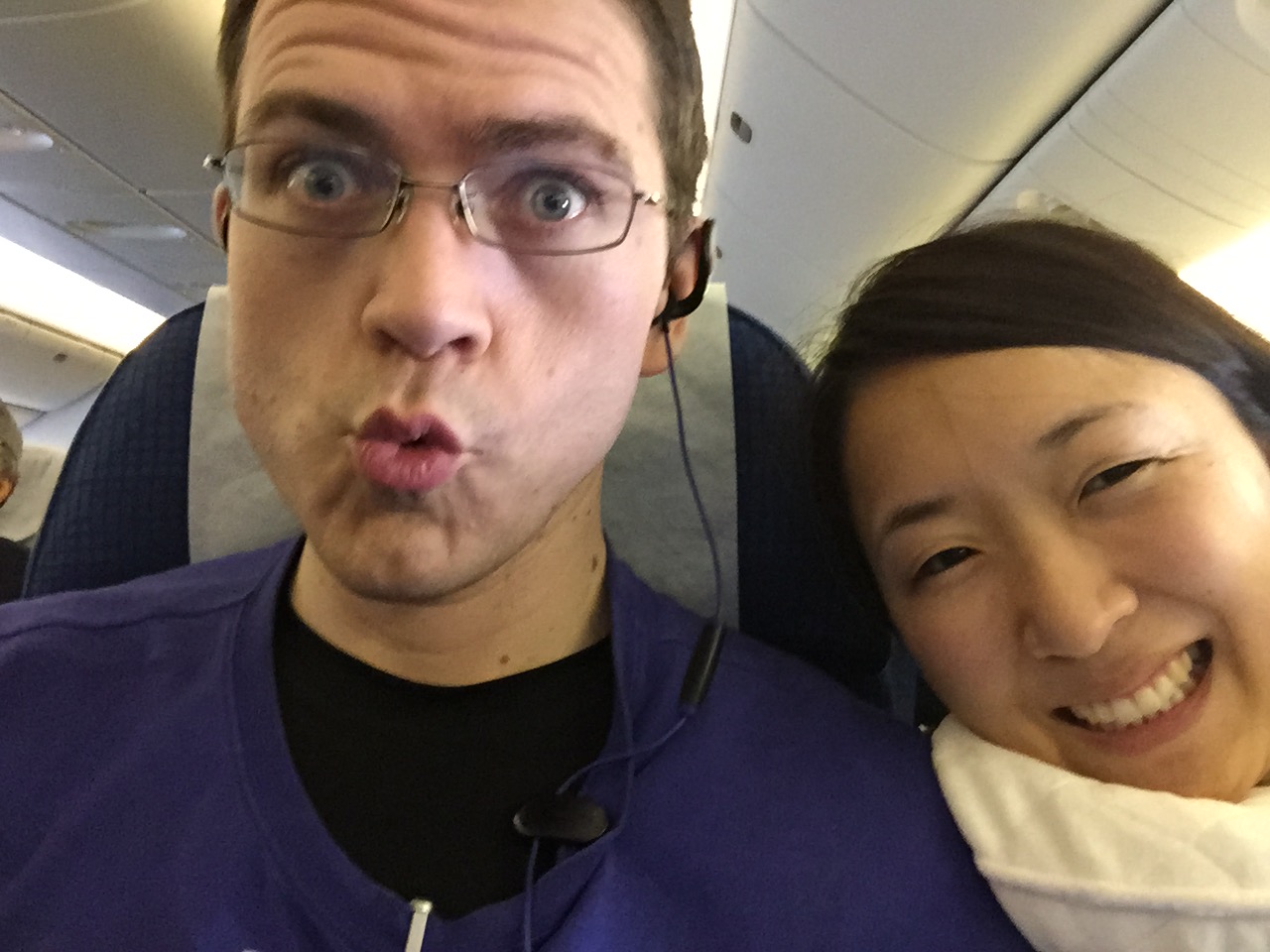Half way through the flight back to Japan