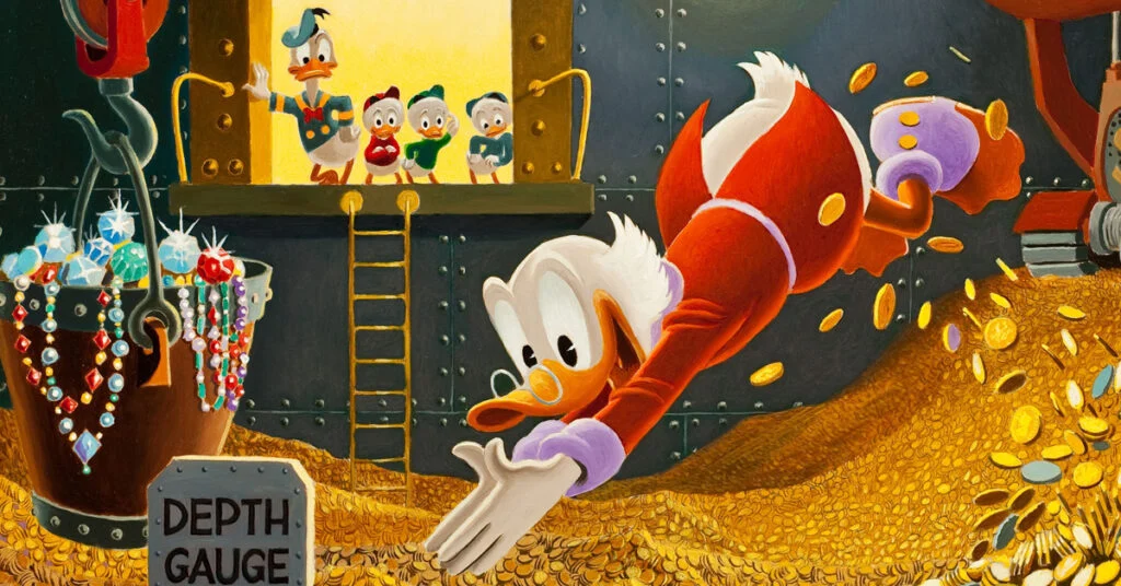 The Disney™ story of Scrooge McDuck has inspired a generation of what life could be if one bought the assertions of "cleverness, hard work, and ingenuity" alone are what it takes to become ultra-wealthy...