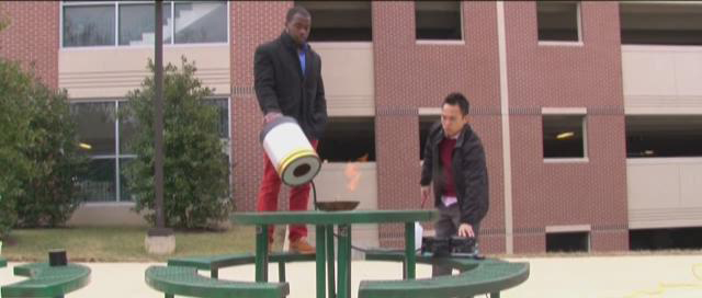 Two George Mason University students have designed a device that uses sound waves to put out fires.