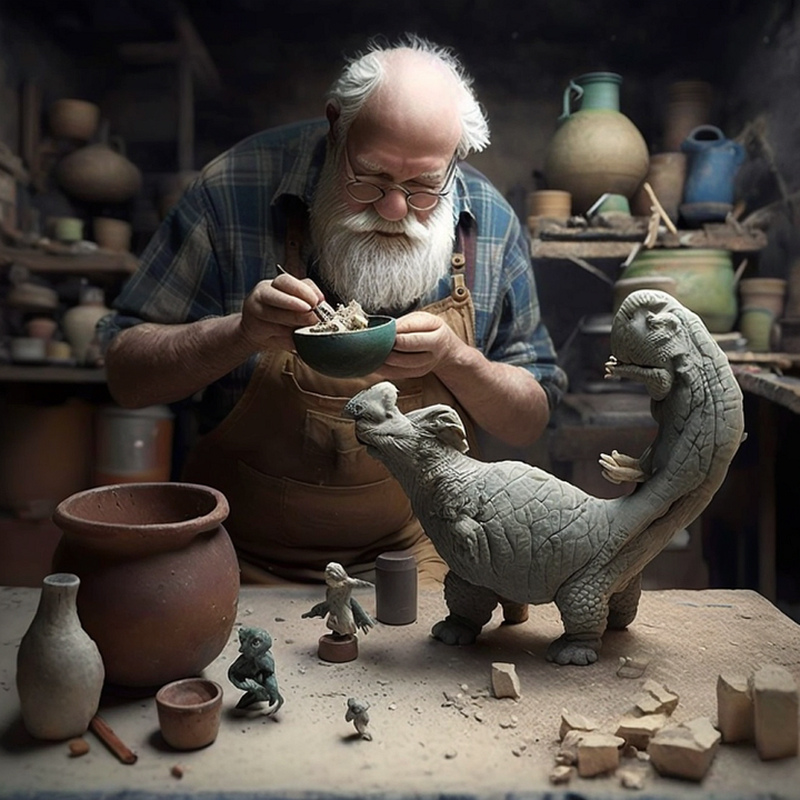 Pottery professor by SystemsMann | Midjourney