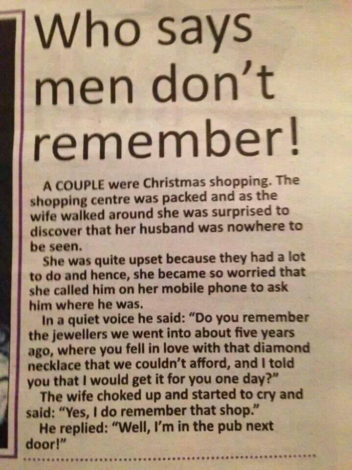 Who says men don't remember?