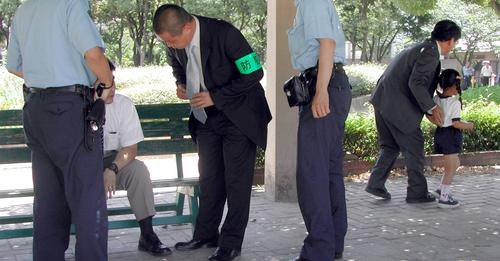 Stop and shoo: Shokumu shitsumon, or "stop and frisk," is a tried and tested tactic among Japanese police. | KYODO